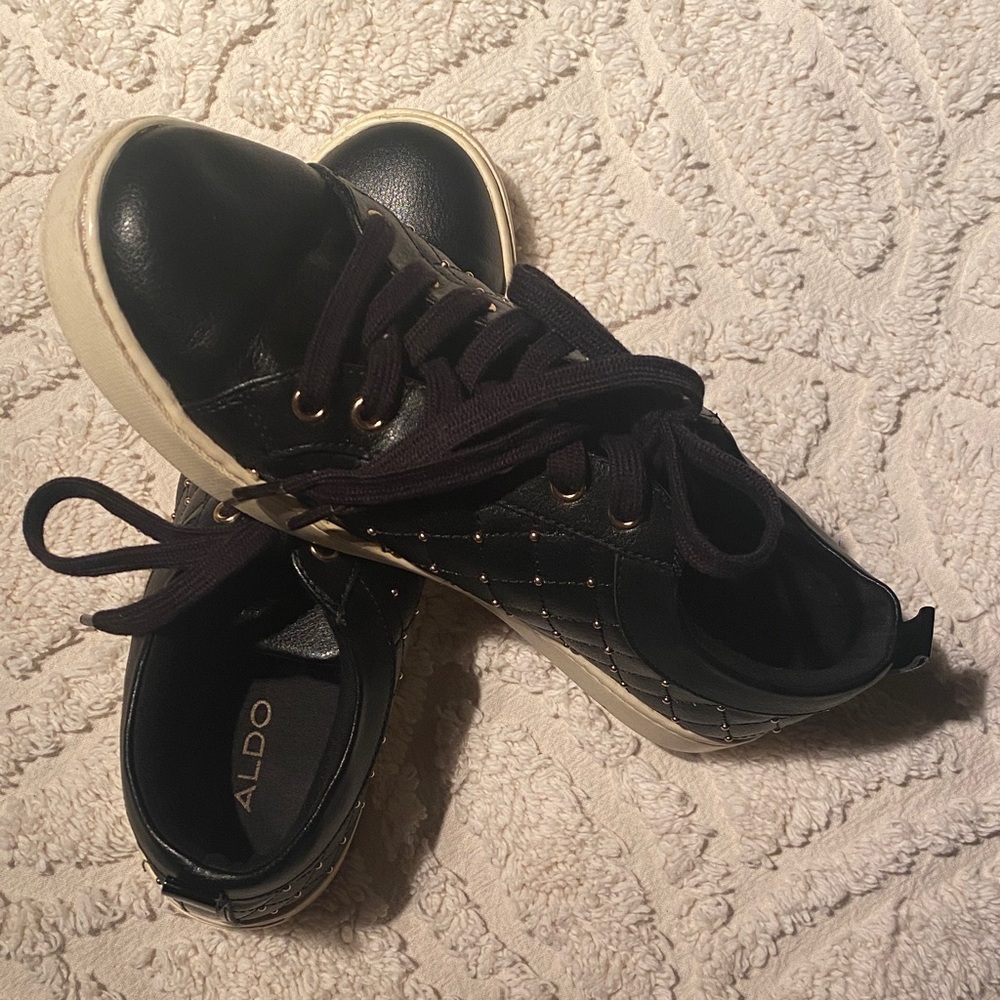 Aldo Women’s Black and Gold Sneakers